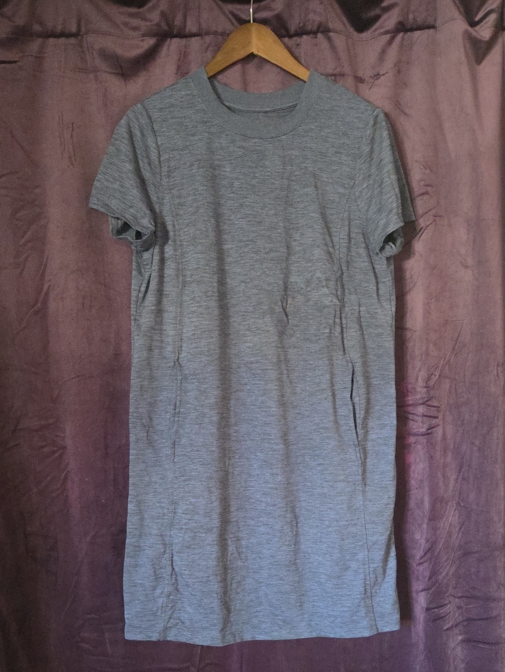 Women' Navy Short-Sleeve Crewneck T-Shirt Dress.